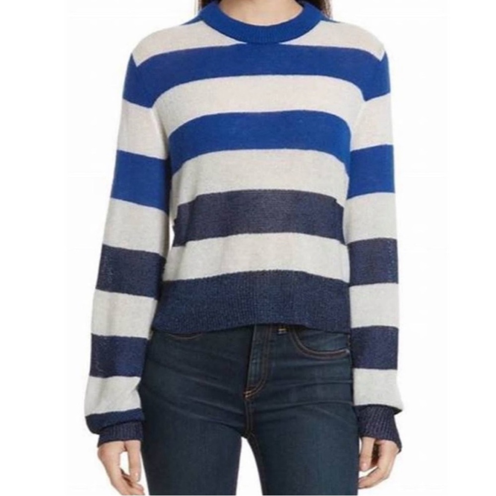 Rag & Bone Annika Cashmere Blue Striped Sweater
